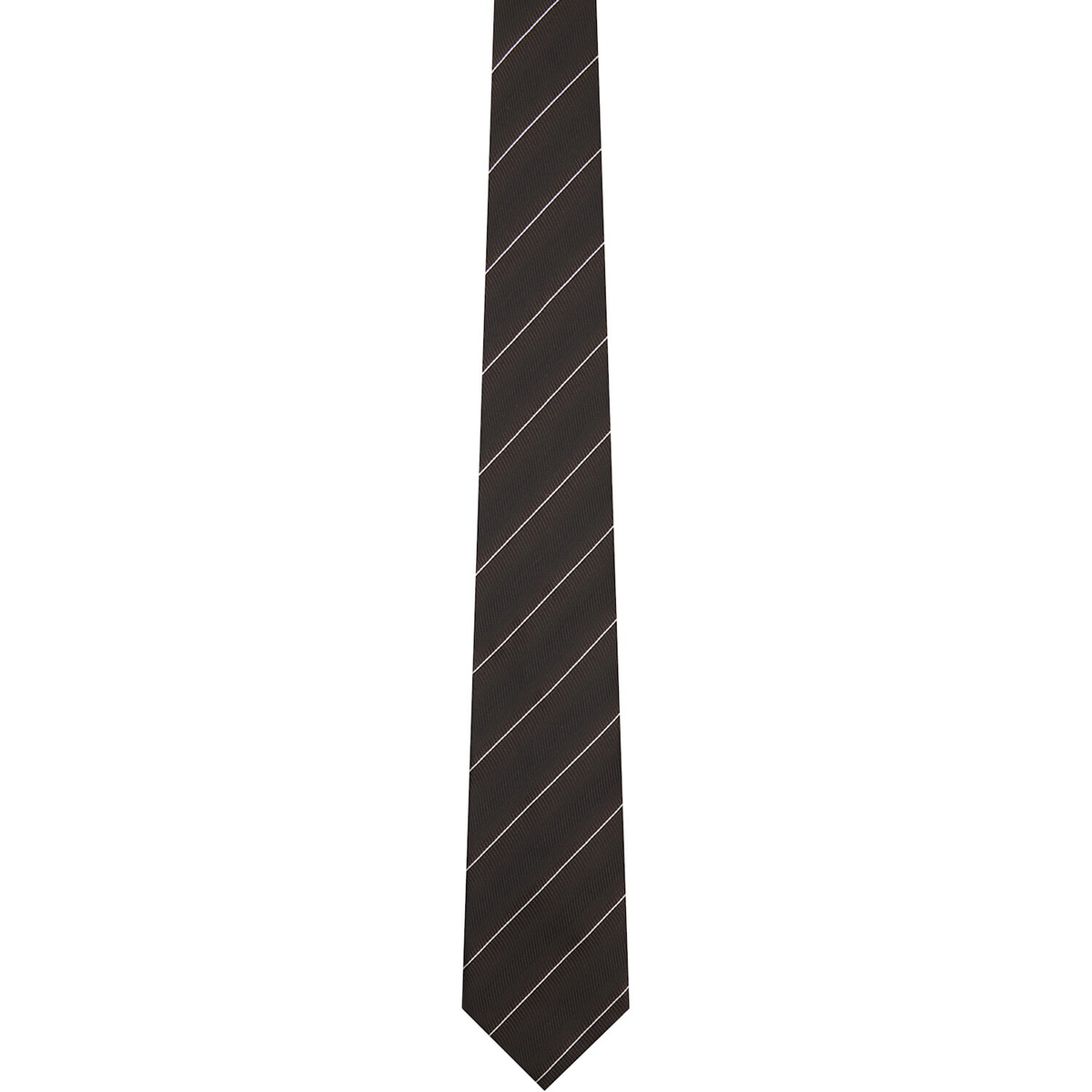 TOM FORD Brown Stripe Tonal Weave Tie