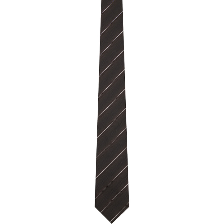 Photo: TOM FORD Brown Stripe Tonal Weave Tie
