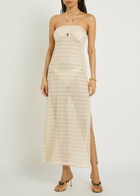 Melissa Odabash Mila Striped Metallic-knit Beach Dress Gold