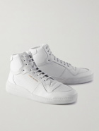 SAINT LAURENT - SL/24 Perforated Leather High-Top Sneakers - White