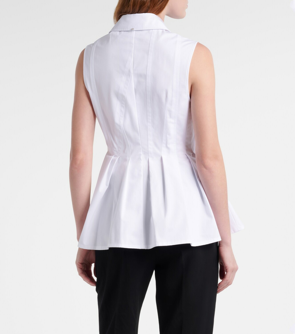 Sportmax Certosa peplum cotton poplin shirt