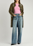 Blumarine Leopard-jacquard Cotton-blend Coat