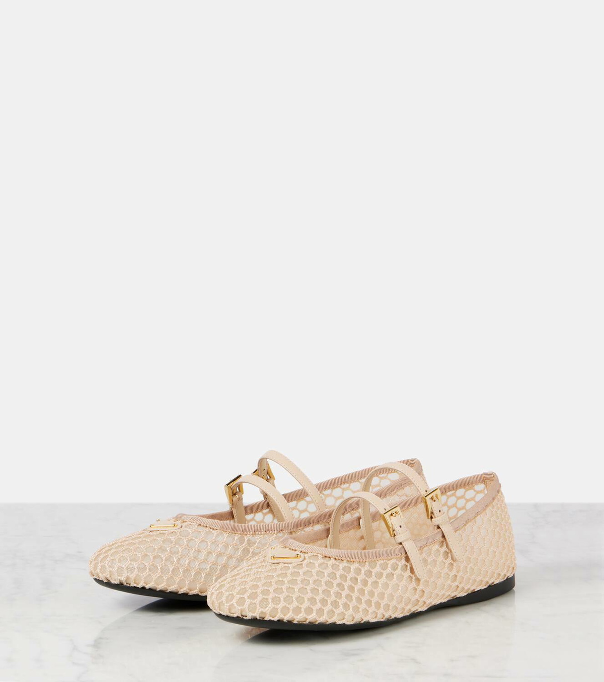 Prada Macramé mesh Mary Jane flats Prada