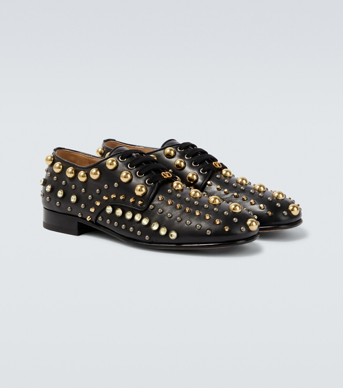 Valentino Garavani Mj Blues studded leather Derby shoes