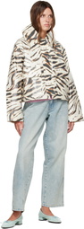 GANNI Beige Laminated Zebra Jacket