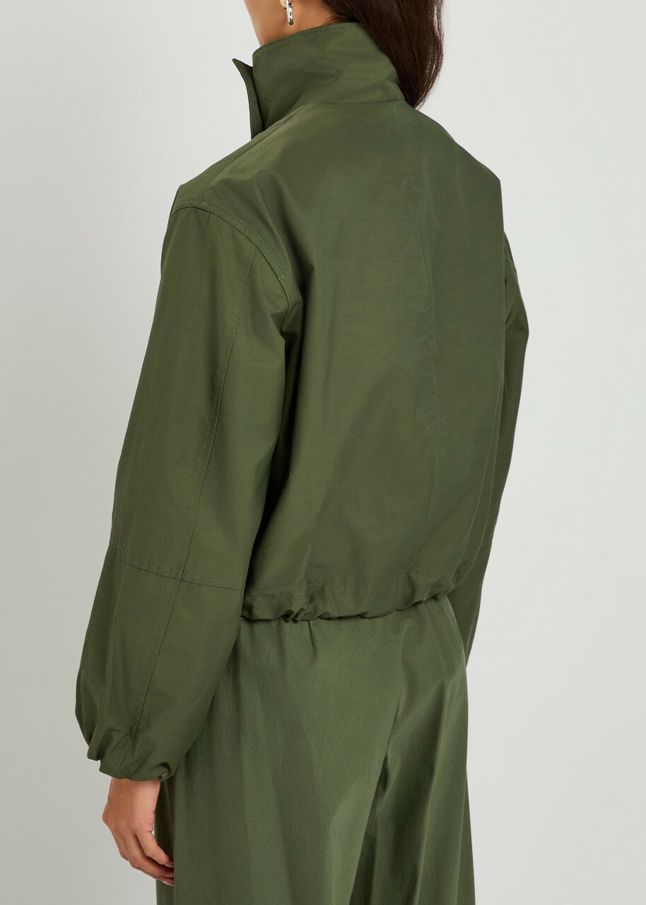 Vince Sculpted Cotton-blend Poplin Jacket Khaki