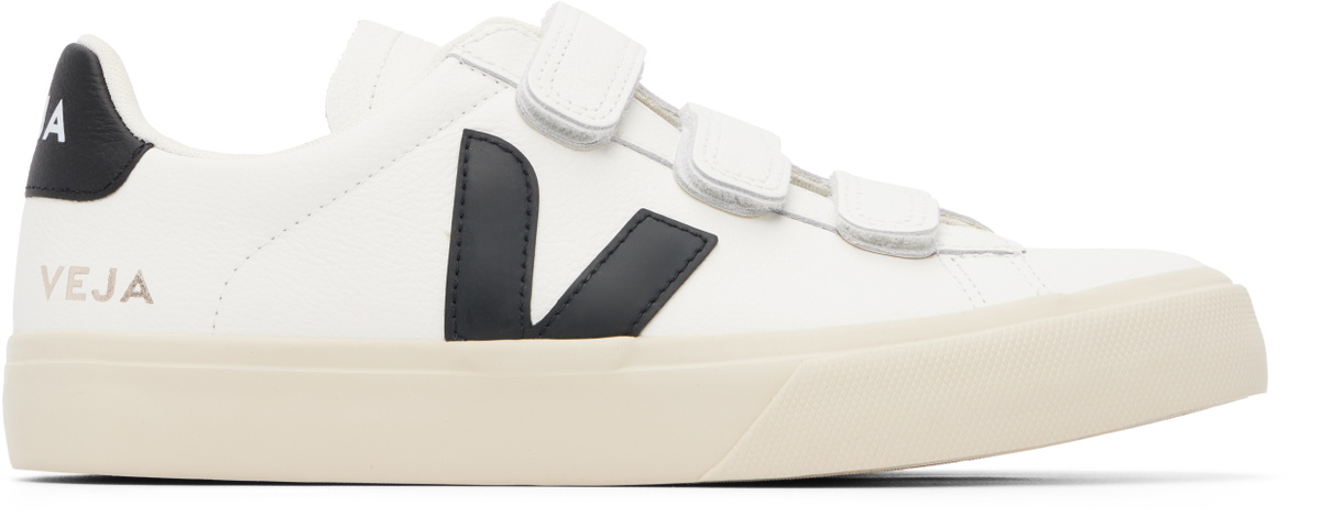 VEJA White & Black Recife Leather Sneakers