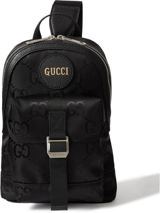 Photo: GUCCI - Off the Grid Leather-Trimmed Monogrammed ECONYL Canvas Sling Backpack