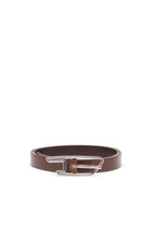 Diesel 2cm belt in pull-up leather with D buckle - Belts Womens in Brown