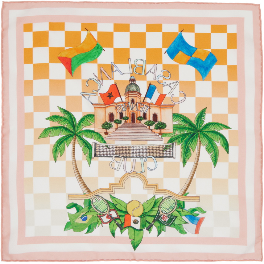 【casablanca】スカーフ Casablanca: Multicolor Medium Silk Scarf | SSENSE