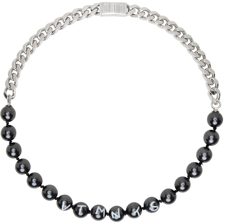 Photo: VTMNTS Silver & Black Pearl Chain Necklace