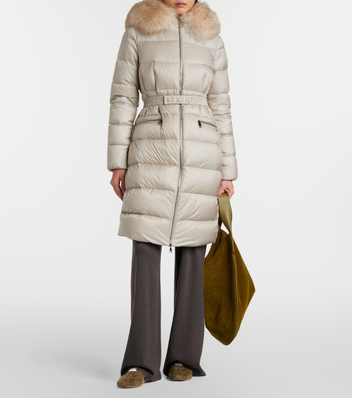 Moncler Boedic shearling-trimmed down coat