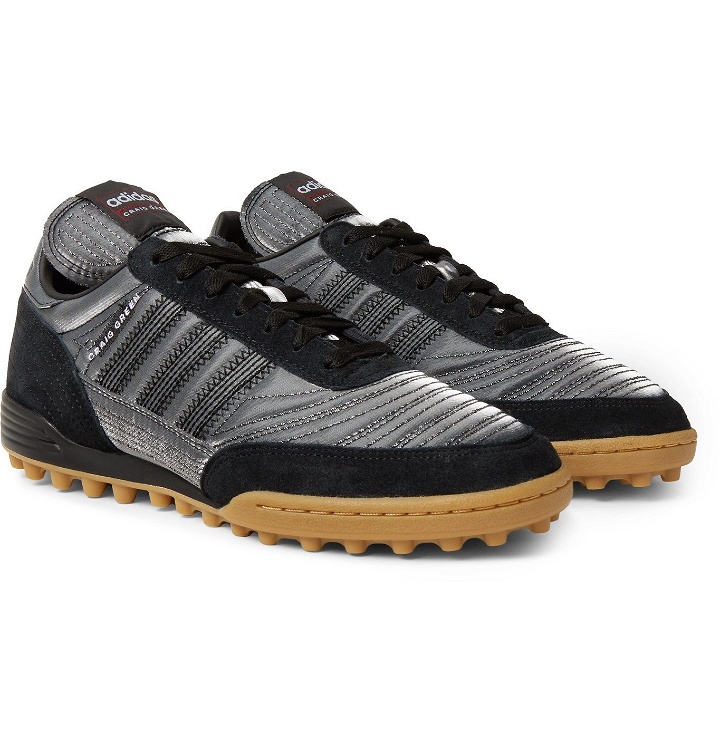 Photo: adidas Consortium - Craig Green Kontuur III Suede and Metallic Canvas Sneakers - Black