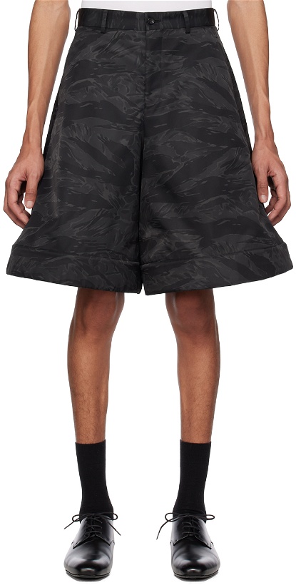 Photo: Comme des Garçons Homme Plus Black Structured Shorts