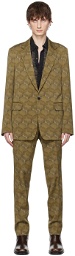 Dries Van Noten Khaki Graphic Suit