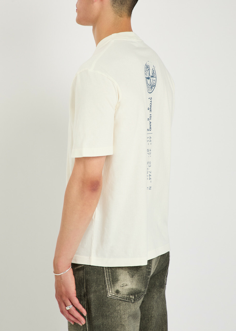 Stone Island Logo-print Cotton T-shirt Ivory