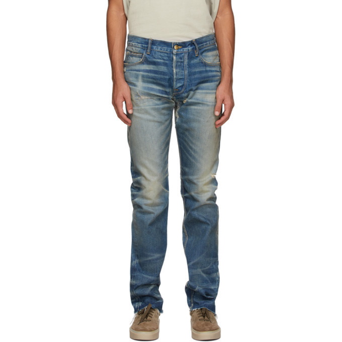 Photo: Fear of God Blue Distressed Jeans
