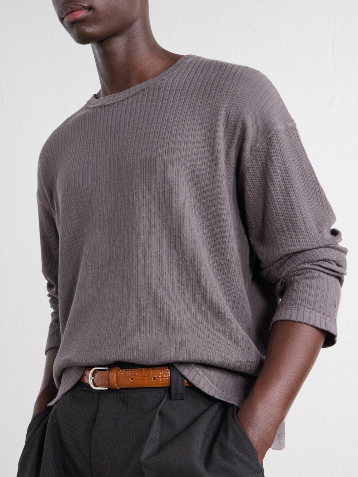 mfpen - Ribbed Organic Cotton Sweater - Gray