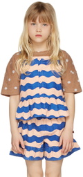 Wynken Kids Pink & Blue Wave Dansent Top