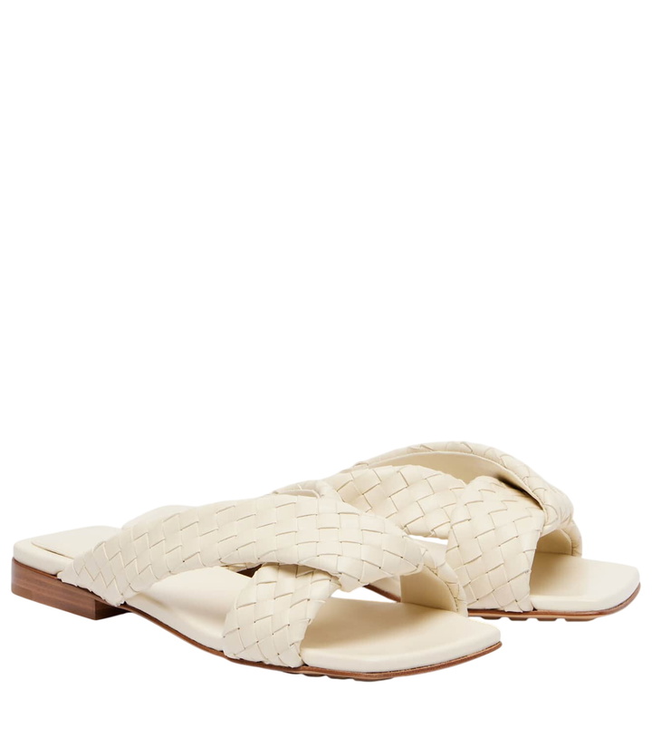 Photo: Bottega Veneta Riva Intrecciato leather sandals
