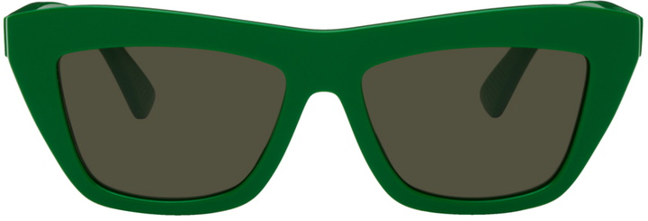 Photo: Bottega Veneta Green Cat-Eye Sunglasses