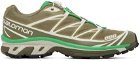 Salomon Khaki & Green XT-6 Sneakers