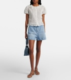 7 For All Mankind Cotton and linen denim shorts