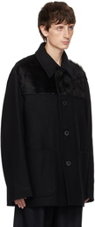 Dries Van Noten Black Paneled Coat