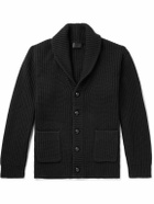Nili Lotan - Somac Shawl-Collar Ribbed Cashmere Cardigan - Black