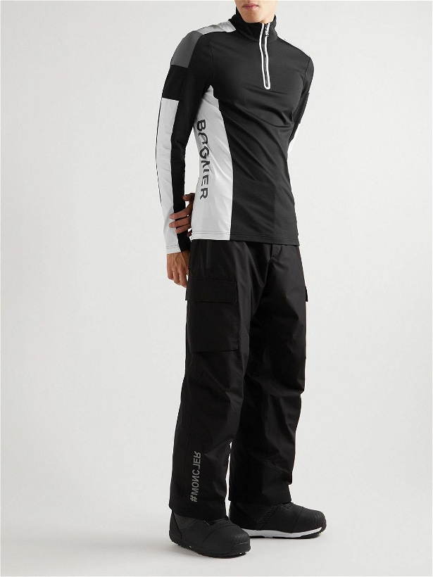 Photo: Bogner - Mica Logo-Print Tech-Jersey Half-Zip Ski Base Layer - Black