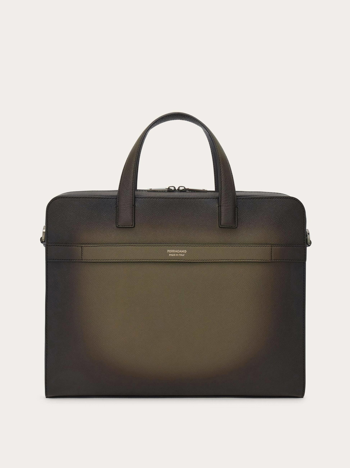 Ferragamo Mens Gancini briefcase in Green