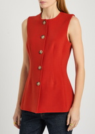 Veronica Beard Jessup Darted Tailored Vest Red
