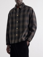 A.PRESSE - Checked Wool and Cashmere-Blend Flannel Overshirt - Green