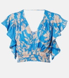 Poupette St Barth Pearl floral crop top