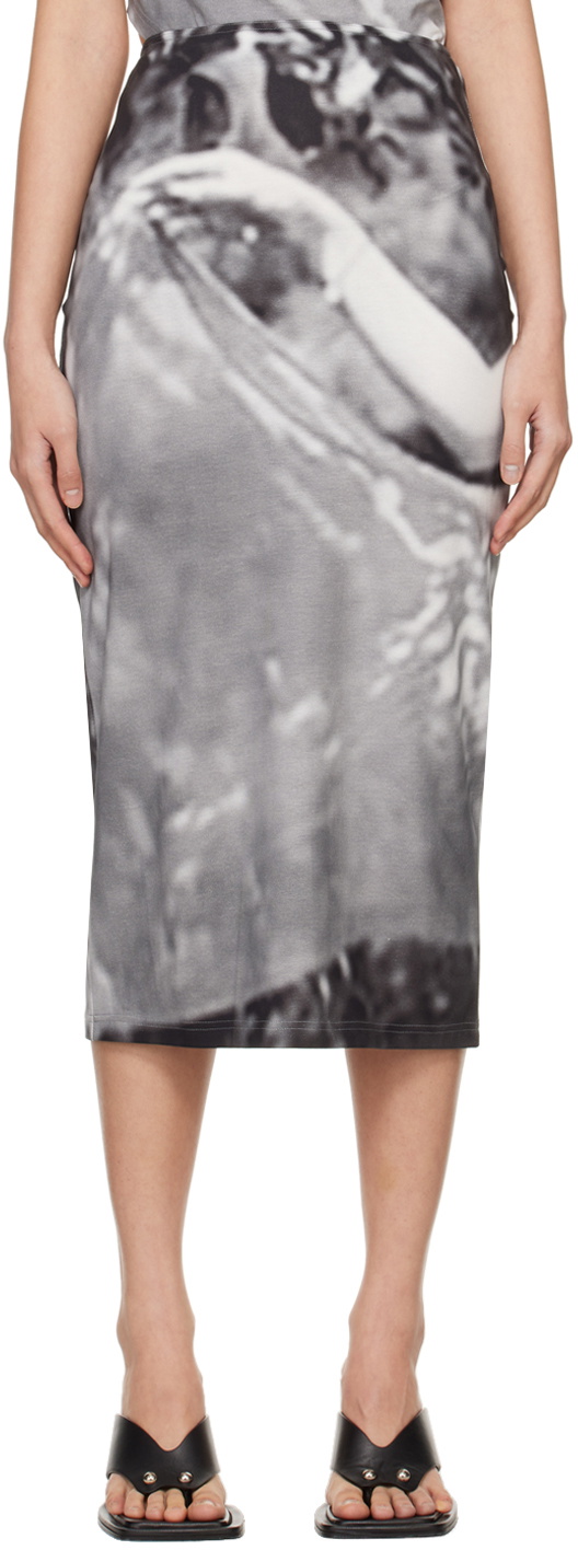 ELLISS SSENSE Exclusive Gray Float Midi Skirt