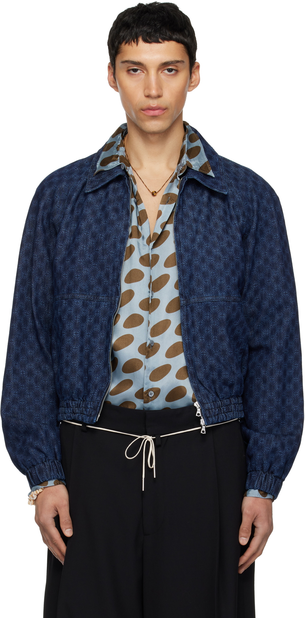 Dries Van Noten Navy Vinnys Denim Jacket