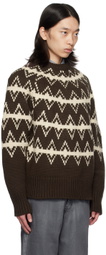 AFTER PRAY Brown Jacquard Sweater