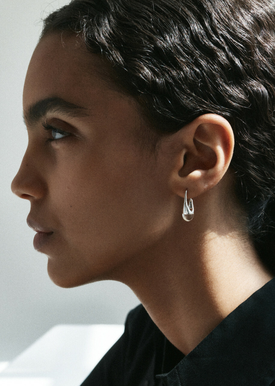Otiumberg Roscida Quartz Sterling Silver Hoop Earrings - One Size