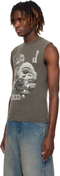 LU'U DAN Gray Sleeveless T-shirt