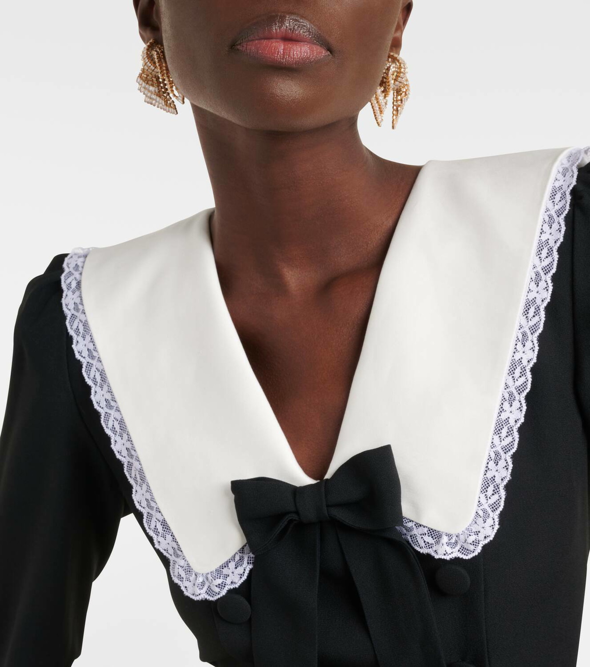 Alessandra Rich Bow crystal-embellished earrings
