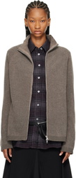OUR LEGACY Taupe Dash Zip Sweater
