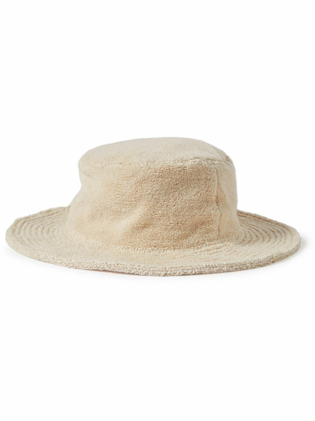 Photo: Jacquemus - Logo-Embroidered Cotton-Terry Bucket Hat - Neutrals