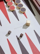 Assouline - Pebble-Grain Leather, Brass and Wood Backgammon Set - Red