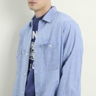 Unlikely Dry Goods Men's Open Collar Chambray Shirt in Indigo