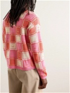 Acne Studios - Klock Logo-Appliquéd Jacquard-Knit Wool-Blend Sweater - Pink
