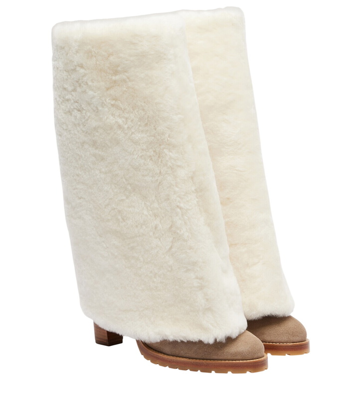 Photo: Yves Salomon Shearling and suede knee-high boots