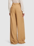 ALBERTA FERRETTI High Rise Linen Blend Wide Pants