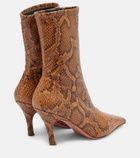 Amina Muaddi Jamie snake-effect leather ankle boots
