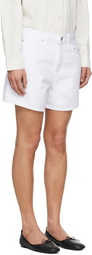 AGOLDE White Leith Denim Shorts