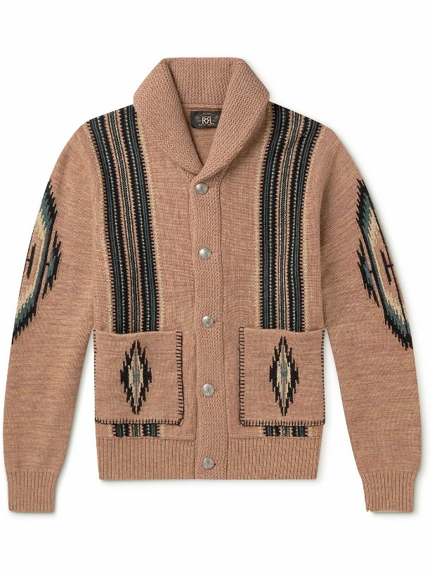 Photo: RRL - Intarsia Wool and Cashmere-Blend Cardigan - Neutrals